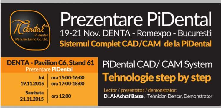 Sistemul Complet CAD/CAM de la PiDental, DENTA, 19-21 Noiembrie2015