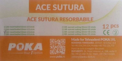 Clinique Ace sutura resorbabile 12buc./cut. - 4/0 cerc