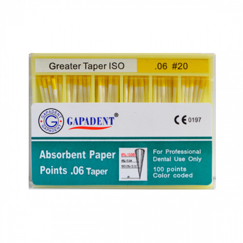 Gapa conuri de hartie taper 100 buc/cut 06 nr.20 galben