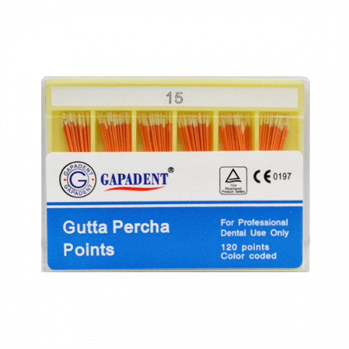 Gapa conuri gutaperca 120 buc/cut nr.15 albe