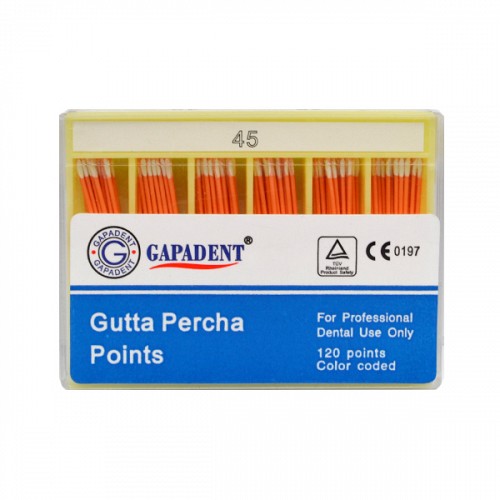 Gapa conuri gutaperca 120 buc / cut nr. 45 alb