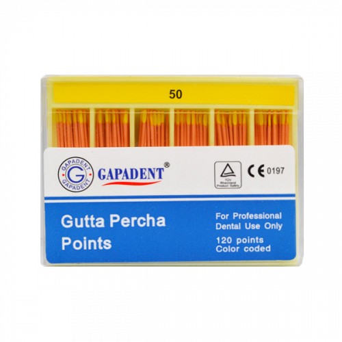 Gapa conuri gutaperca 120 buc / cut nr. 50 Galben