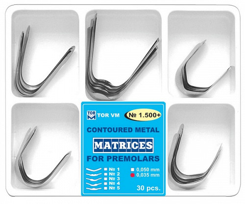 Kit Matrice Metalice Conturate Premolar Asortate 0.035mm 30buc 1500+ TOR VM