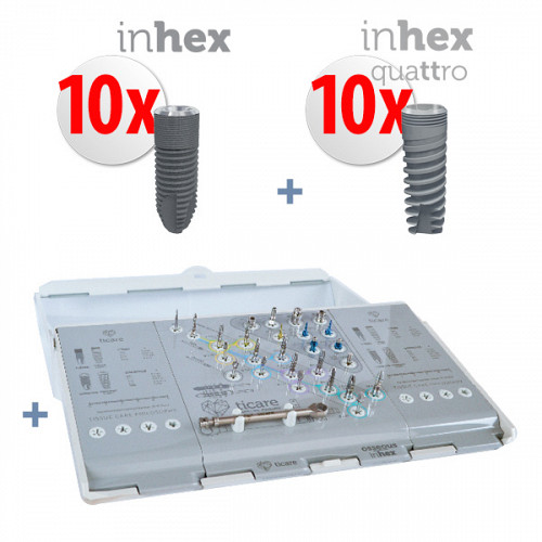 10 Implanturi Inhex + 10 Implanturi Quattro +  MG Modular Surgical Box
