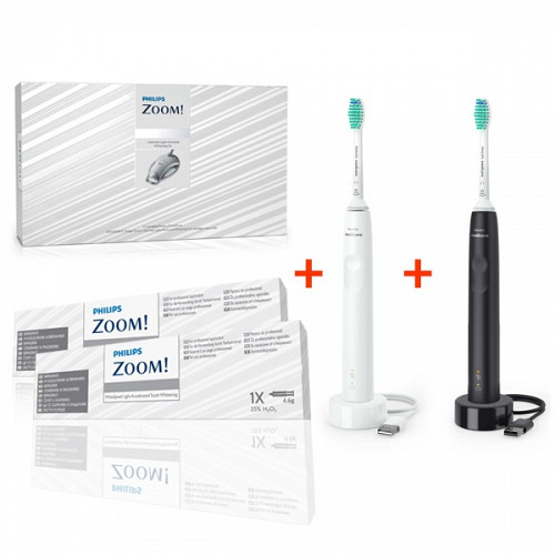 Pachet: Zoom Kit Albire 2 pacienti 25% HP + 2 periute Philips Sonicare 3100