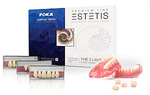 Estetis garnituri dinti  acrilat - Premium, 3 Layered, 1sina/set