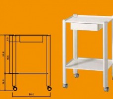 Etajera metalica trolley cu sertar C2R - imagine 2