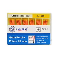 Gapa conuri gutaperca taper 60 buc/cut 04 nr.20 galben