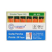 Gapa conuri gutaperca taper 60 buc/cut 06 nr.35, verzi