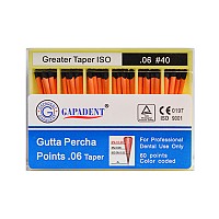 Gapa conuri gutaperca taper 60 buc/cut 06 nr.40 negru