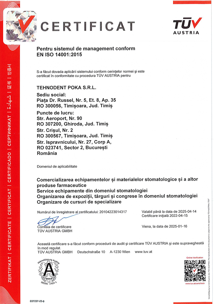 Certificat EN ISO 14001:2005